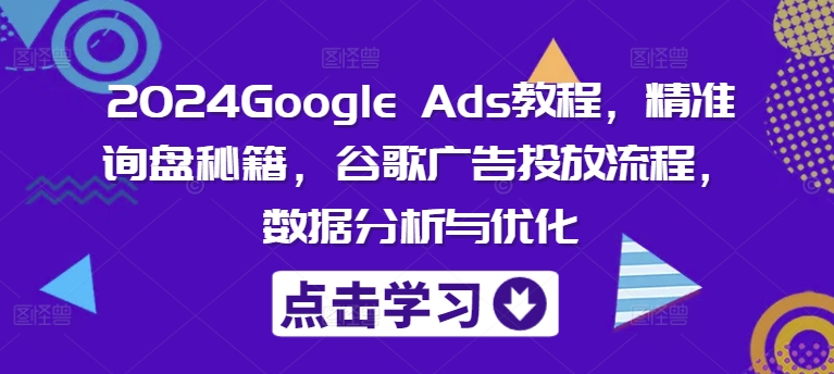 2024Google Ads教程,精准询盘秘籍,谷歌广告投放流程,数据分析与优化-数码之翼