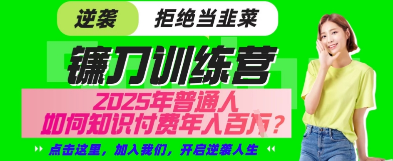 【网创项目终点站-镰刀训练营超级IP合伙人】25年普通人如何通过“知识付费”年入百个-仅此一版【揭秘】-数码之翼