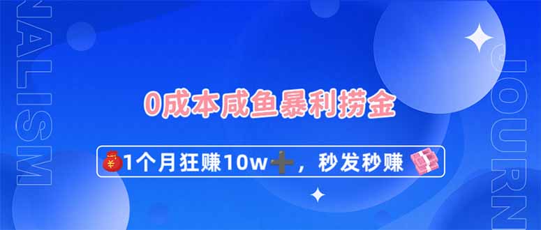 0成本闲鱼暴利捞金，1个月狂赚10W+，秒发秒赚新玩法-数码之翼