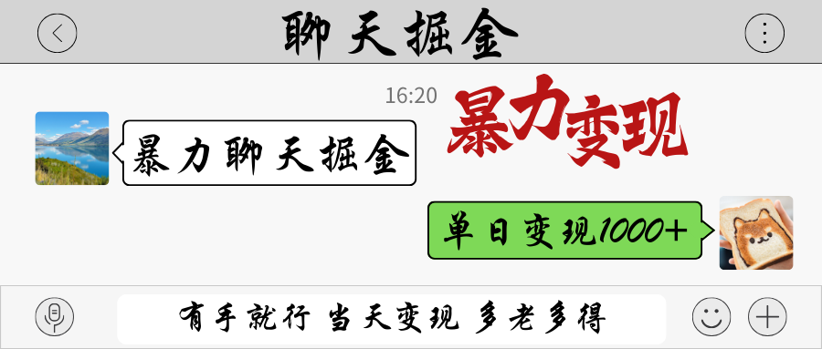 暴力聊天掘金 有手就行当天变现 多劳多得 单日变现1000+-数码之翼