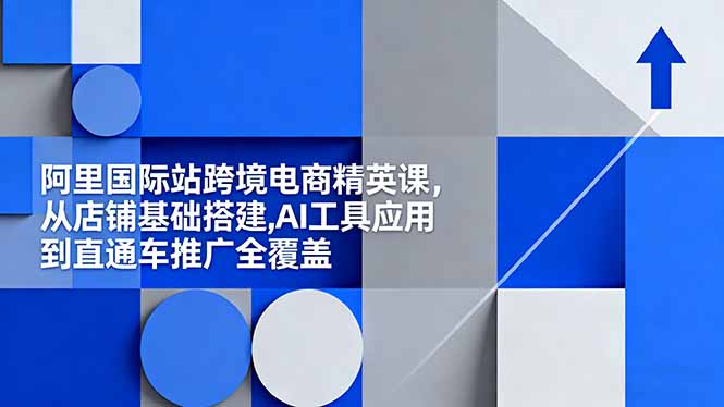 阿里国际站跨境电商精英课，从店铺基础搭建,AI工具应用到直通车推广全覆盖-数码之翼