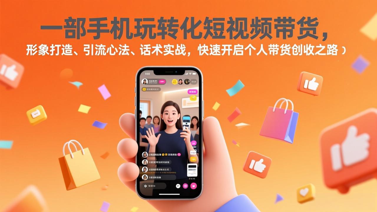 一部手机玩转化短视频带货，形象打造、引流心法、话术实战，快速开启个人带货创收之路-数码之翼