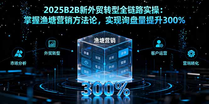2025B2B新外贸转型全链路实操：掌握渔塘营销方法论，实现询盘量提升300%-数码之翼