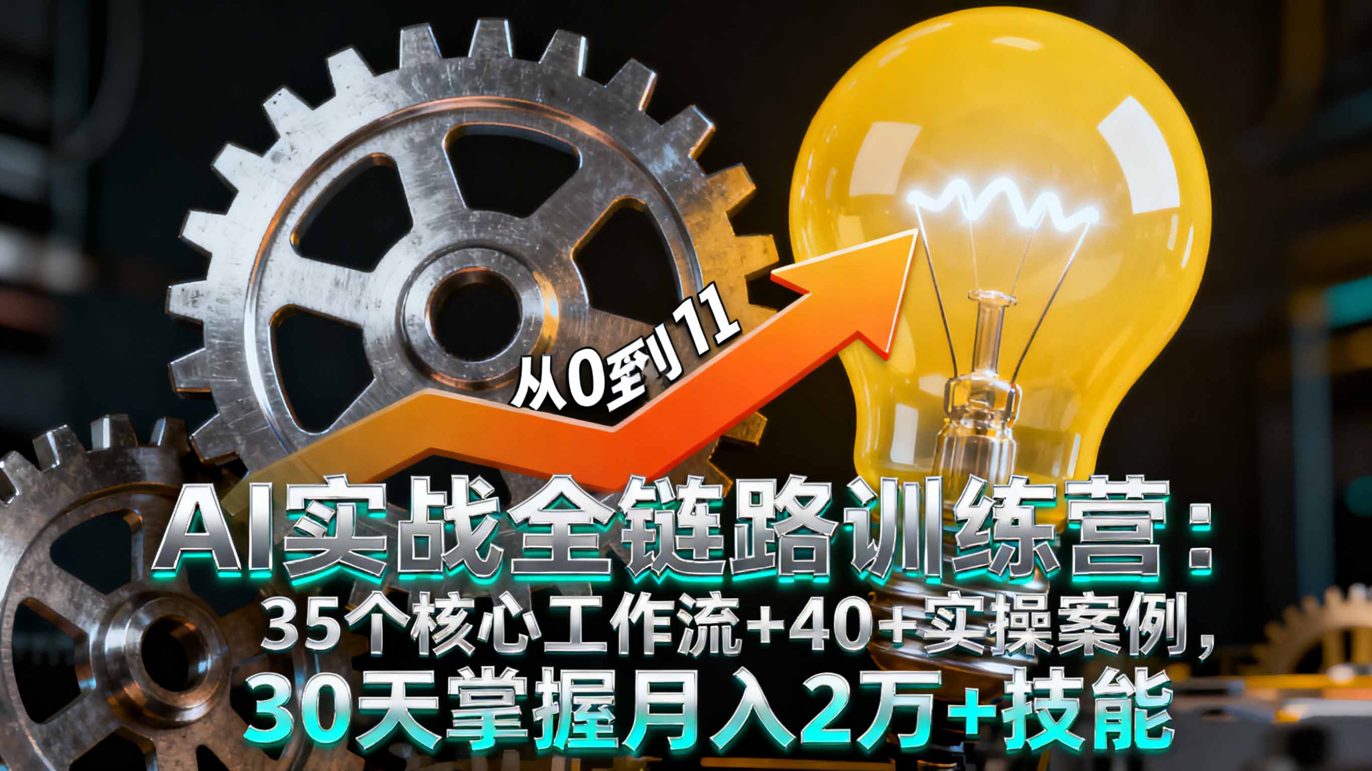 AI实战全链路训练营：35个核心工作流+40+实操案例，30天掌握月入2万+技能-数码之翼