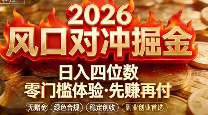 2026美金对冲套利，无赠金对冲策略保驾护航，低门槛易上手实操。单人单日收益2000+-数码之翼