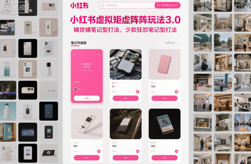 小红书虚拟矩阵玩法3.0，铺货铺笔记型打法，少款狂怼笔记型打法-数码之翼