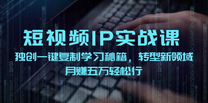 短视频IP实战课，独创一键复制学习秘籍，转战新领域，月赚五万轻松行-数码之翼