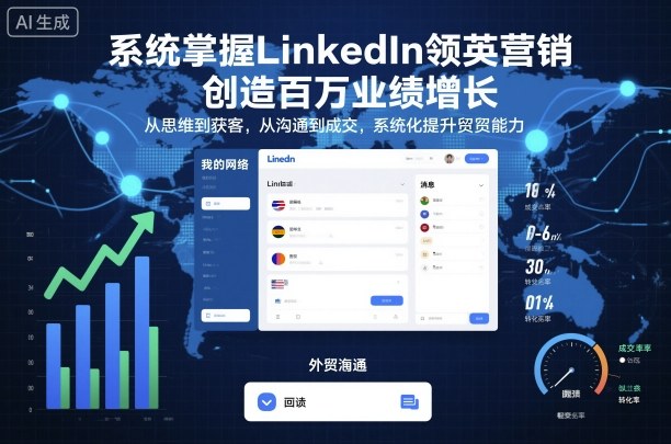 系统掌握LinkedIn领英营销，创造百万业绩增长，从思维到获客，从沟通到成交，系统化提升外贸能力-数码之翼
