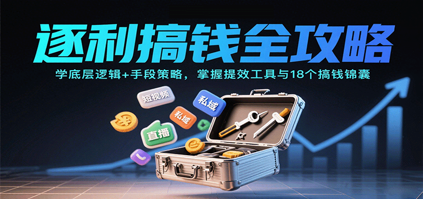 逐利搞钱全攻略：学底层逻辑+手段策略，掌握提效工具与18个搞钱锦囊-数码之翼