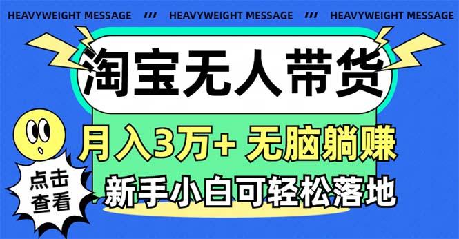 淘宝无人带货3.0高收益玩法，月入3万+，无脑躺赚，新手小白可落地实操-数码之翼