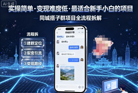 实操简单，变现难度低，最适合新手小白做的项目，每天轻松收入3张，同城搭子群项目全流程拆解-数码之翼