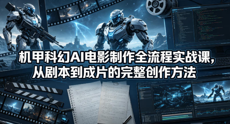 机甲科幻AI电影制作全流程实战课，从剧本到成片的完整创作方法-数码之翼