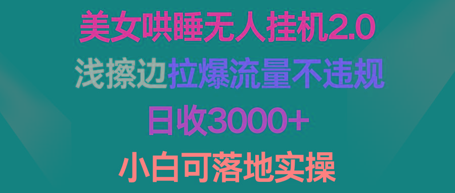 (9905期)美女哄睡无人挂机2.0，浅擦边拉爆流量不违规，日收3000+，小白可落地实操-数码之翼