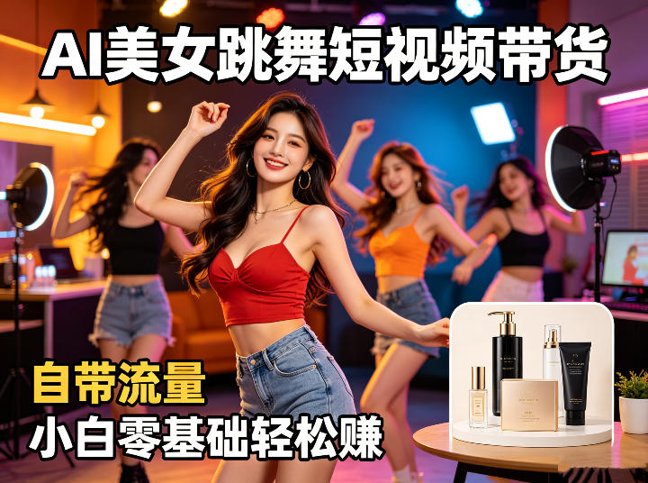 AI美女跳舞短视频带货：自带流量，小白零基础轻松賺，详细拆解-数码之翼