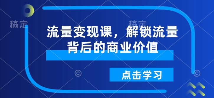 流量变现课，解锁流量背后的商业价值-数码之翼