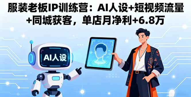 服装老板IP训练营:AI人设+短视频流量+同城获客,单店月净利+6.8万-数码之翼