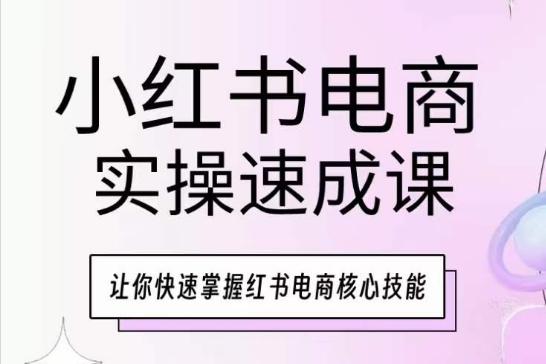 小红书电商实操速成课，让你快速掌握红书电商核心技能-数码之翼