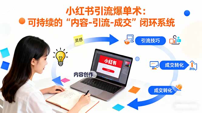 小红书引流爆单术：构建一套低成本 可持续的“内容-引流-成交”闭环系统-数码之翼