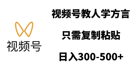 视频号教人学方言，只需复制粘贴，日入多张-数码之翼
