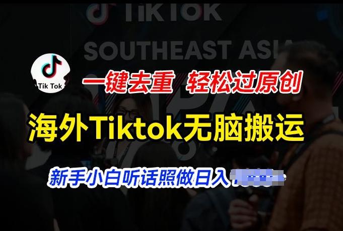 海外Tiktok短视频无脑搬运，一键去重轻松过原创，新手小白听话照做日入几张【揭秘】-数码之翼