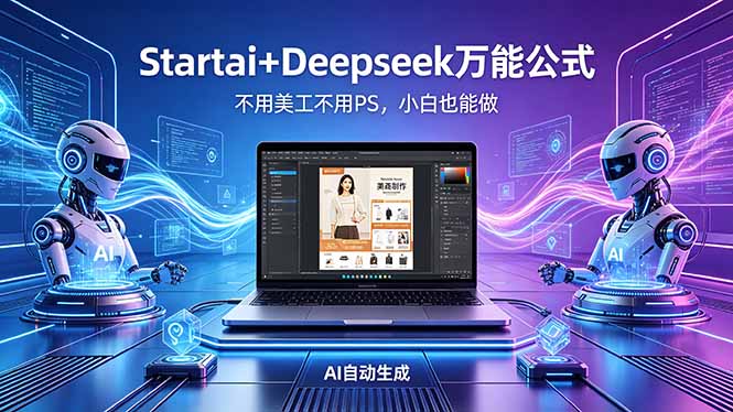AI自动做电商详情页：Startai+Deepseek万能公式，不用美工不用PS，小白也能做-数码之翼