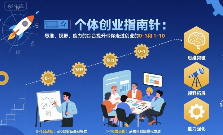 个体创业指南针，思维、视野、能力的综合提升带你走过创业的0-1和1-10【音频】-数码之翼