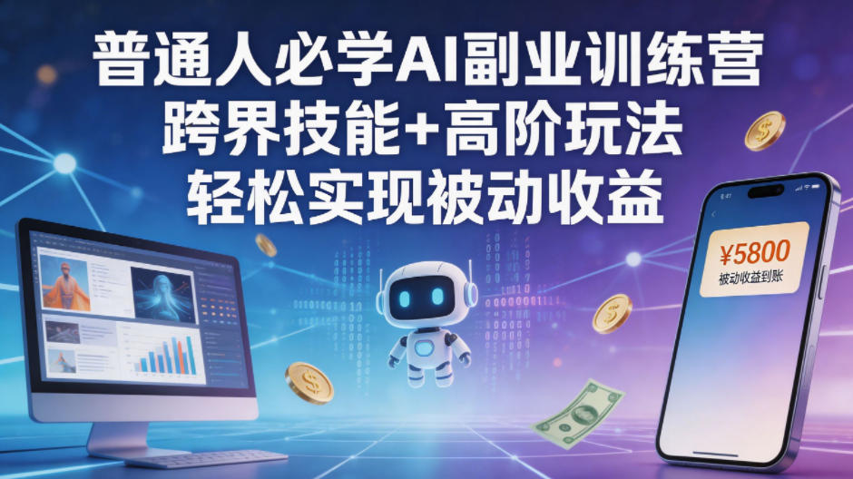 普通人必学AI副业训练营跨界技能+高阶玩法轻松实现被动收益-数码之翼