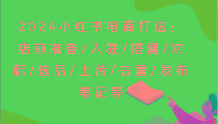 2024小红书电商打法：店前准备/入驻/搭建/对标/选品/上传/去重/发布笔记等-数码之翼