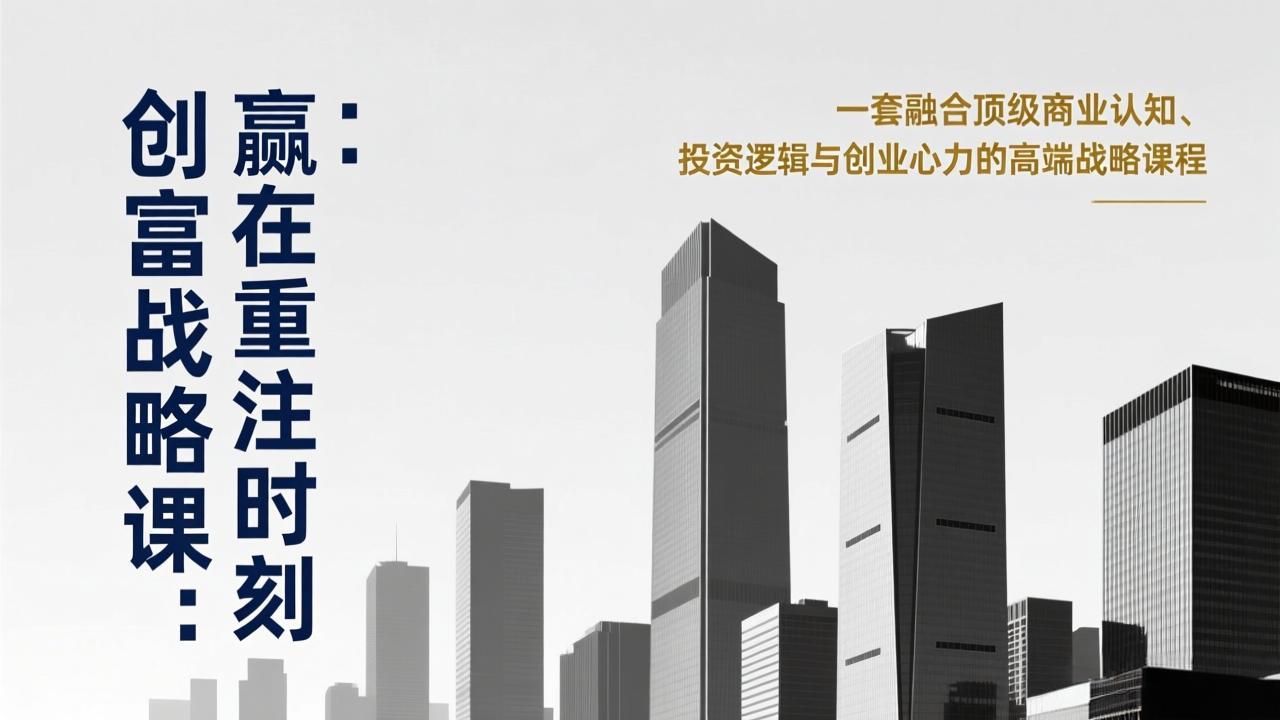 《创富战略课：赢在重注时刻》一套融合顶级商业认知、投资逻辑与创业心力的高端战略课程-数码之翼