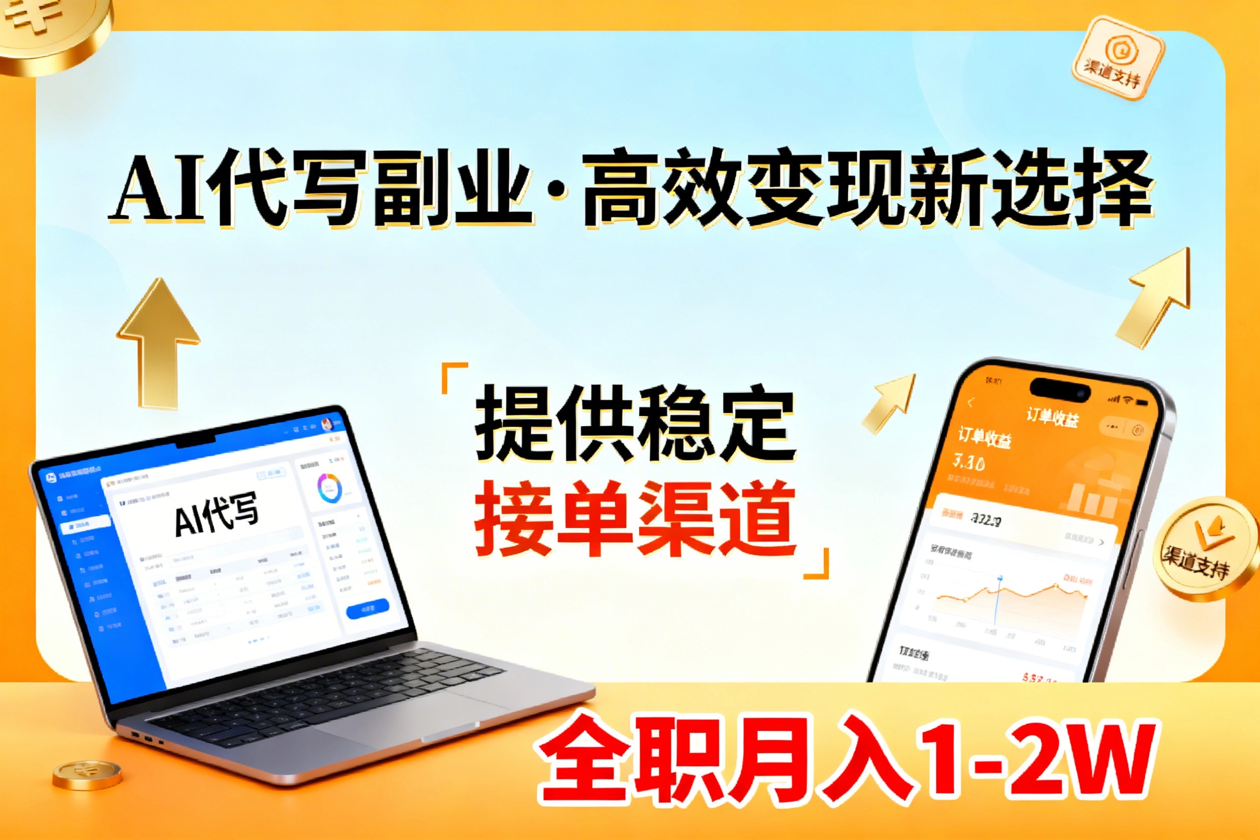 AI代写副业,高效变现,提供渠道,永不失业副业兼职 全职月入1-2W【SOP手册】-数码之翼