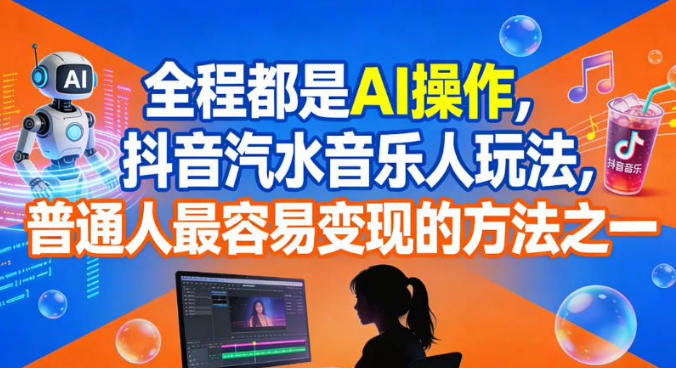 全程都是AI操作，抖音汽水音乐人玩法，普通人最容易变现的方法之一-数码之翼