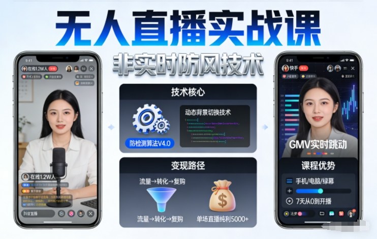 宝子哥无人直播实战课，非实时防风技术，聚焦抖音快手等平台直播带货，轻松开启直播变现之路(更新2026年5月02日)-数码之翼