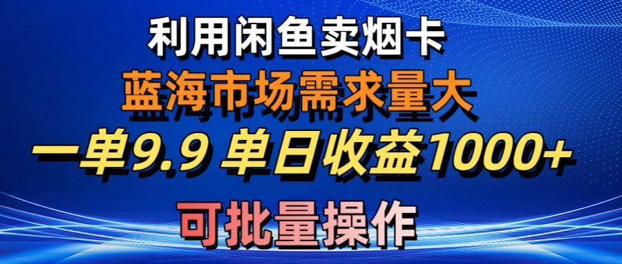 利用咸鱼卖烟卡，蓝海市场需求量大，一单9.9单日收益1000+，可批量操作-数码之翼