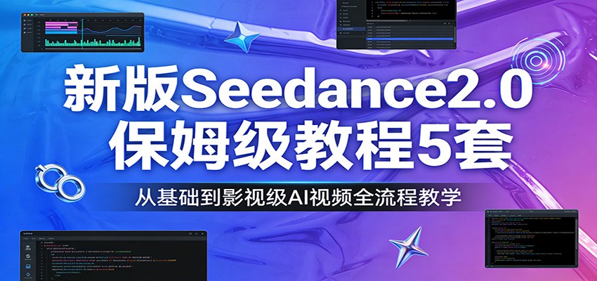 新版Seedance2.0保姆级教程5套:从基础到影视级AI视频全流程教学-数码之翼