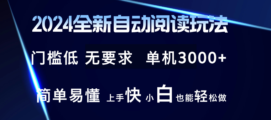2024全新自动阅读玩法 全新技术 全新玩法 单机3000+ 小白也能玩的转 也…-数码之翼