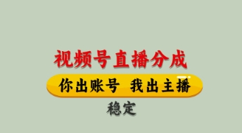 视频号直播分成，全程托管招募，单月轻松变现8k【揭秘】-数码之翼
