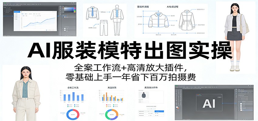AI服装模特出图实操：全案工作流+ 高清放大插件，零基础上手一年省下百万拍摄费-数码之翼
