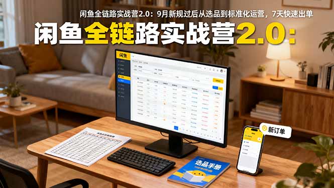 闲鱼全链路实战营2.0：9月新规过后从选品到标准化运营，7天快速出单-数码之翼