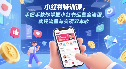 小红书特训课，手把手教你掌握小红书运营全流程，实现流量与变现双丰收-数码之翼