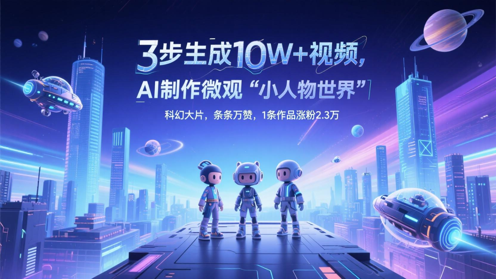 三步生成10W+视频，AI制作微观“小人物世界”科幻大片，条条万赞，1条作品涨粉2.3万-数码之翼