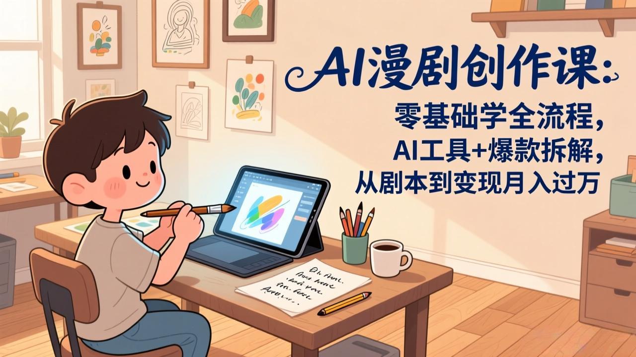 AI漫剧创作课：零基础学全流程，AI工具+爆款拆解，从剧本到变现月入过万-数码之翼