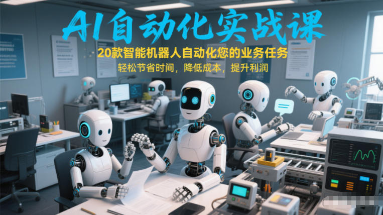 AI自动化实战课：20款智能机器人自动化您的业务任务，轻松节省时间，降低成本，提升利润-数码之翼