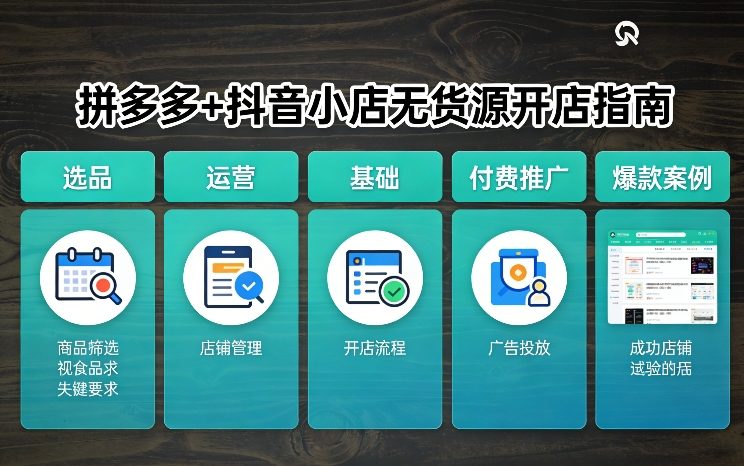 拼多多+抖音小店无货源开店，包括：选品、运营、基础、付费推广、爆款案例等(更新26年2月)-数码之翼