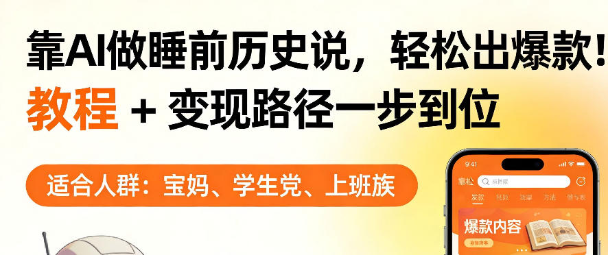 靠AI做睡前历史解说，轻松出爆款！教程+变现路径一步到位，单个视频收益1K+【揭秘】-数码之翼