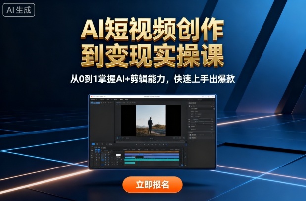 AI短视频创作到变现实操课，从0到1掌握AI+剪辑能力，快速上手出爆款(更新10月)-数码之翼