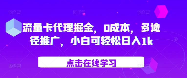 流量卡代理掘金，0成本，多途径推广，小白可轻松日入1k-数码之翼