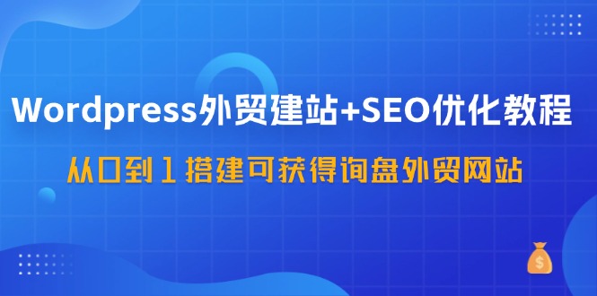 WordPress外贸建站+SEO优化教程，从0到1搭建可获得询盘外贸网站(57节课)-数码之翼