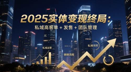 2025实体变现终局：私域高客单+发售+团队管理-数码之翼