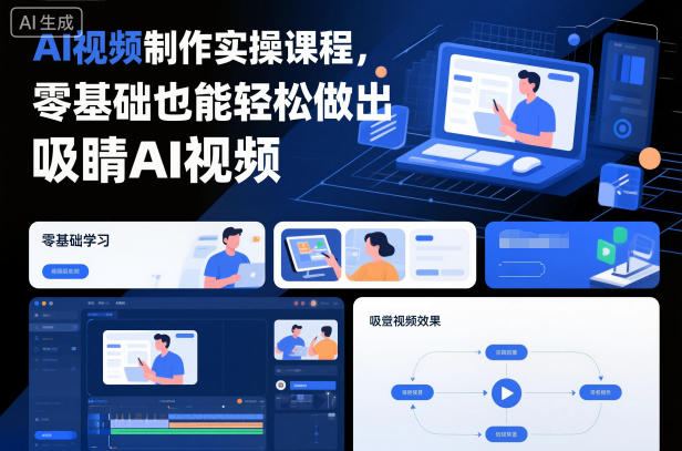 AI视频制作实操课程，零基础也能轻松做出吸睛AI视频-数码之翼