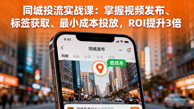 同城投流实战课：掌握视频发布、标签获取、最小成本投放，ROI提升3倍-数码之翼